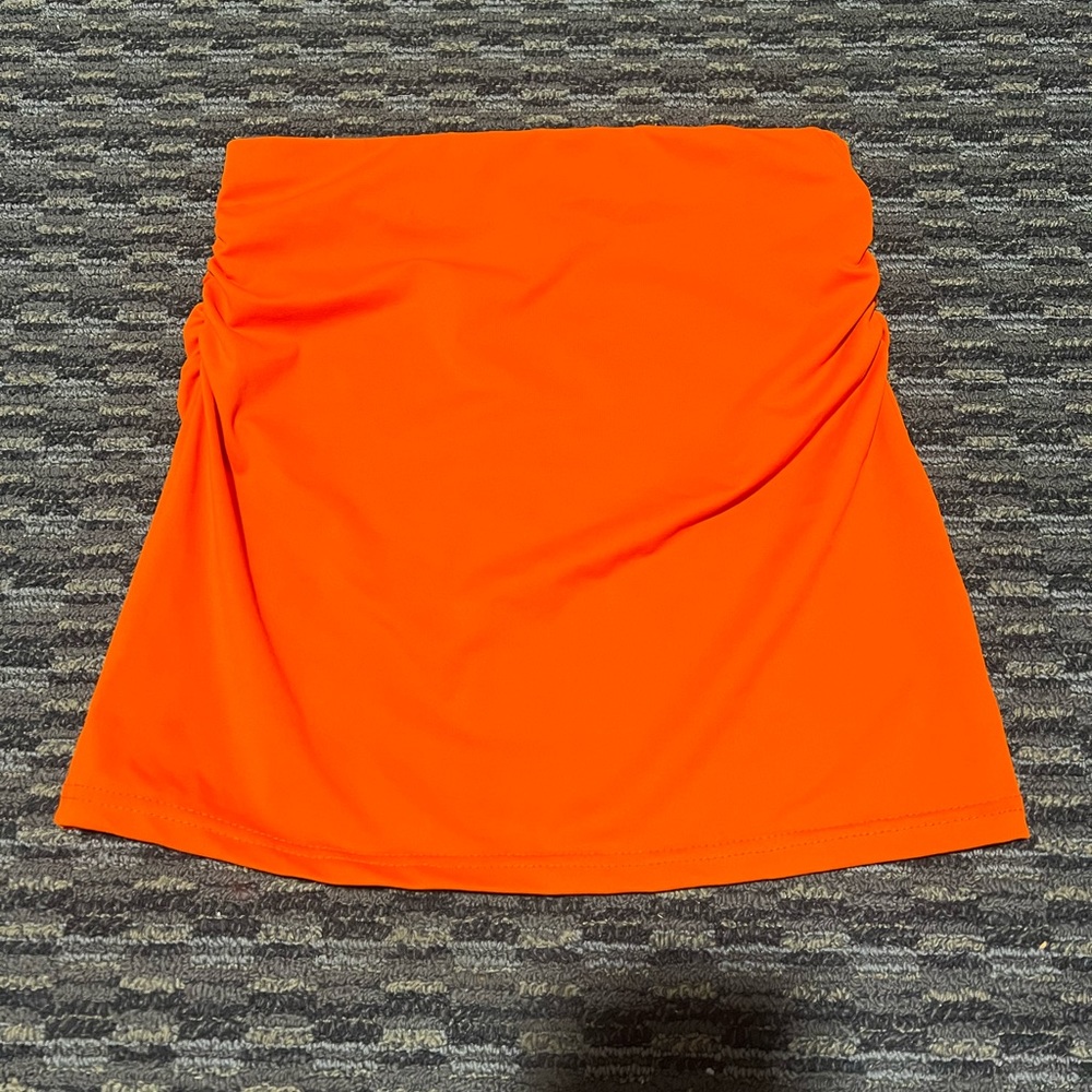 Orange mini skirt cinched on both sides size small